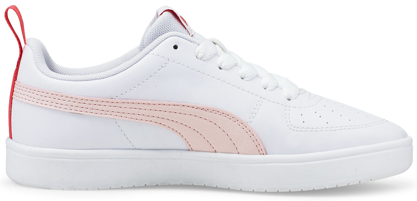 Sportiniai bateliai vaikams Puma Rickie Jr Lotus White Pink 384311 06, balti kaina ir informacija | Sportiniai batai vaikams | pigu.lt