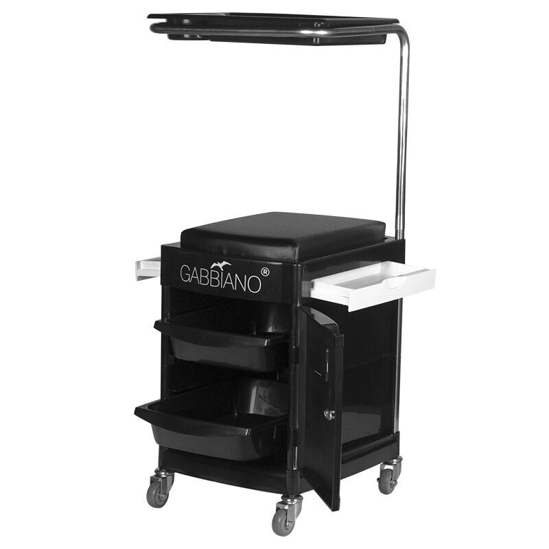 Meistro kėdutė - vežimėlis Pedicure 23 Plus, juoda kaina ir informacija | Baldai grožio salonams | pigu.lt