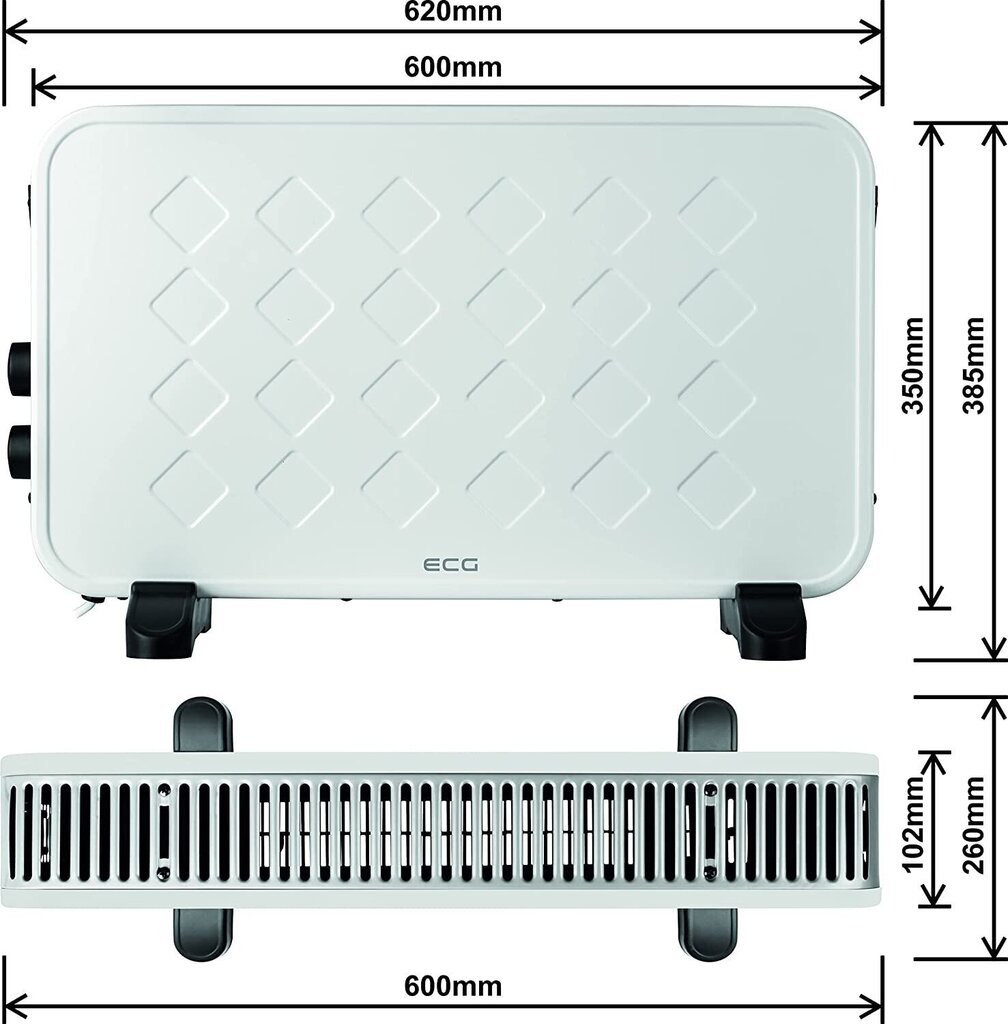 Konvekcinis šildytuvas ECG TK 2070 White kaina ir informacija | Šildytuvai | pigu.lt