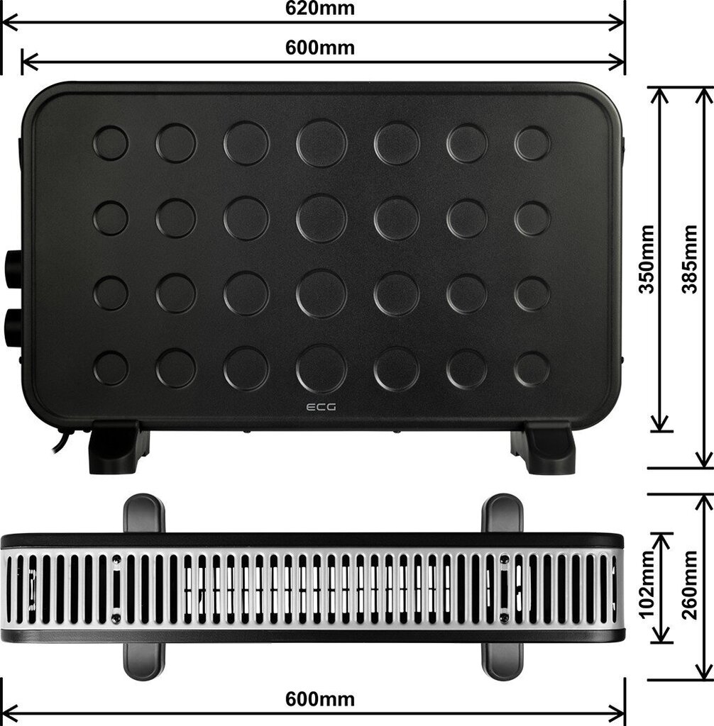 Konvekcinis šildytuvas ECG TK 2070 Black kaina ir informacija | Šildytuvai | pigu.lt