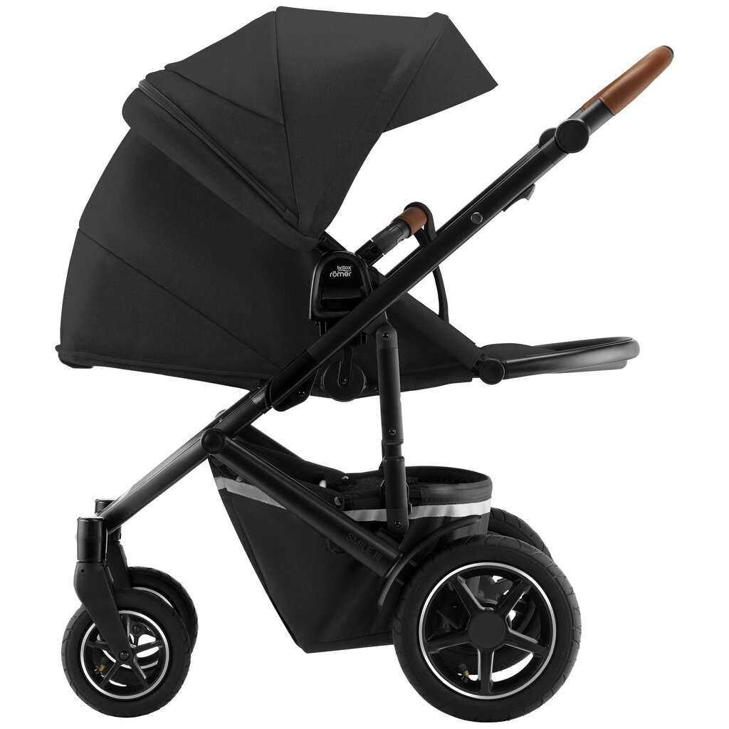 Sportinis vežimėlis Britax Romer Smile III, Space black/brown handle kaina ir informacija | Vežimėliai | pigu.lt