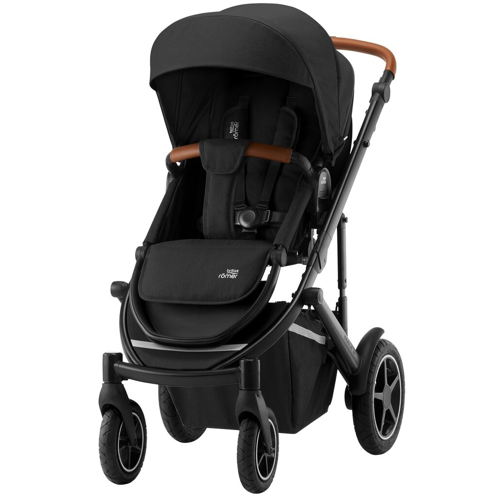 Sportinis vežimėlis Britax Romer Smile III, Space black/brown handle kaina ir informacija | Vežimėliai | pigu.lt