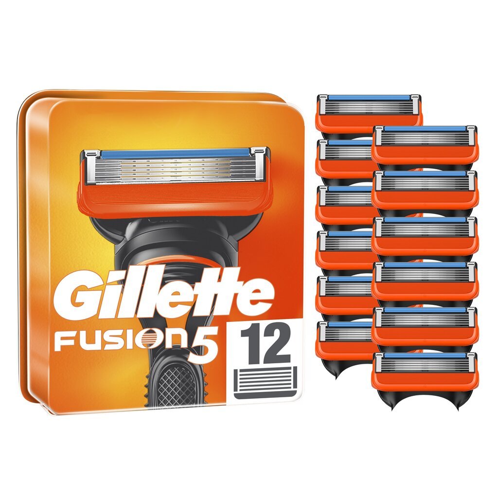 Skustuvo peiliukai Gillette Fusion5, 12 vnt. kaina ir informacija | Skutimosi priemonės ir kosmetika | pigu.lt