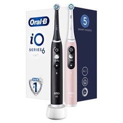 Oral-B iO6 Series Duo Pack Black / Pink Sand kaina ir informacija | Oral-B Buitinė technika ir elektronika | pigu.lt