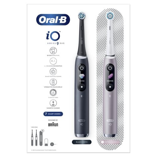 Oral-B iO9 Series Duo Pack Black Onyx/ Rose цена и информация | Elektriniai dantų šepetėliai | pigu.lt