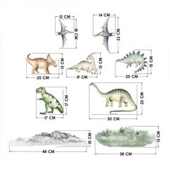 Sieninių lipdukų dinozaurų rinkinys kaina ir informacija | Interjero lipdukai | pigu.lt