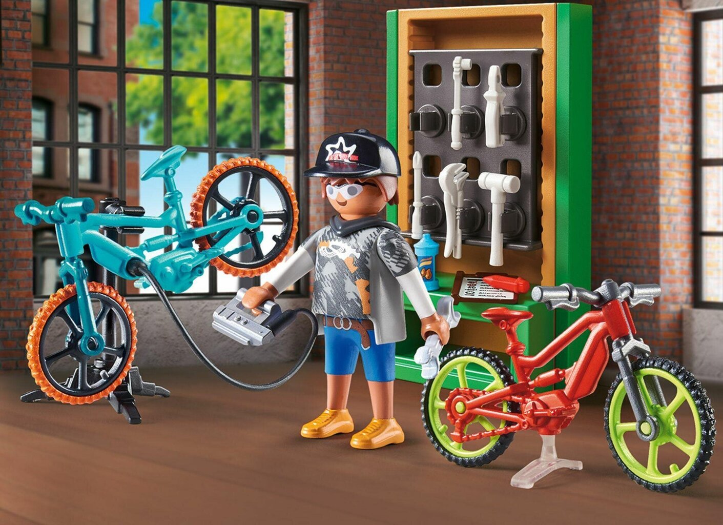 70928 PLAYMOBIL, Dviračių dirbtuvių dovanų rinkinys цена и информация | Konstruktoriai ir kaladėlės | pigu.lt