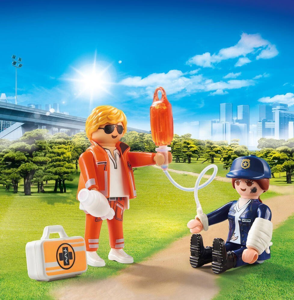 PLAYMOBIL, DuoPack gydytojas ir policijos pareigūnas цена и информация | Konstruktoriai ir kaladėlės | pigu.lt