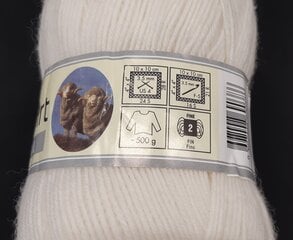 Mezgimo siūlai YarnArt Wool, spalva balta 501BAL kaina ir informacija | Mezgimui | pigu.lt