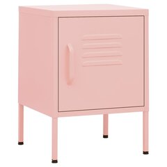 vidaXL Naktinis staliukas, rožinė, 35x35x51cm, plienas kaina ir informacija | Spintelės prie lovos | pigu.lt
