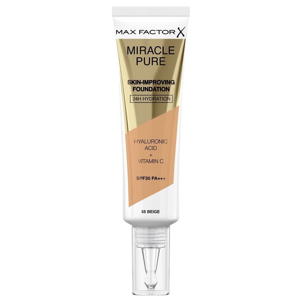 Makiažo pagrindas Max Factor Miracle Pure Skin Long-Lasting SPF30 30 ml, 55 Beige kaina ir informacija | Makiažo pagrindai, pudros | pigu.lt
