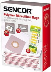 Полимерные пакеты из микрофибры SVC 8 (10 шт.) + ароматизатор (5 шт.) SENCOR цена и информация | Аксессуары для пылесосов | pigu.lt