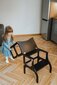 Mediniai pagalbiniai laipteliai – staliukas, juodas su žalvario spalvos segtukais 4IQ kaina ir informacija | Vaikiškos kėdutės ir staliukai | pigu.lt