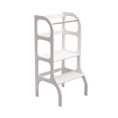 Mediniai pagalbiniai laipteliai, baltos spalvos 4IQ kaina ir informacija | Vaikiškos kėdutės ir staliukai | pigu.lt
