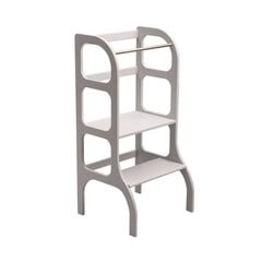 Mediniai pagalbiniai laipteliai, pilkos spalvos 4IQ kaina ir informacija | Vaikiškos kėdutės ir staliukai | pigu.lt