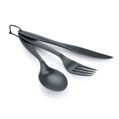 Valgymo įrankiai GSI 3pc Ring Cutlery, juodi, 20.1cm цена и информация | GSI outdoors Туризм | pigu.lt