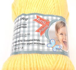Нитки для вязания Lanoso Masal Bebe Antipiling, цвет светло-желтый 914 цена и информация | Принадлежности для вязания | pigu.lt