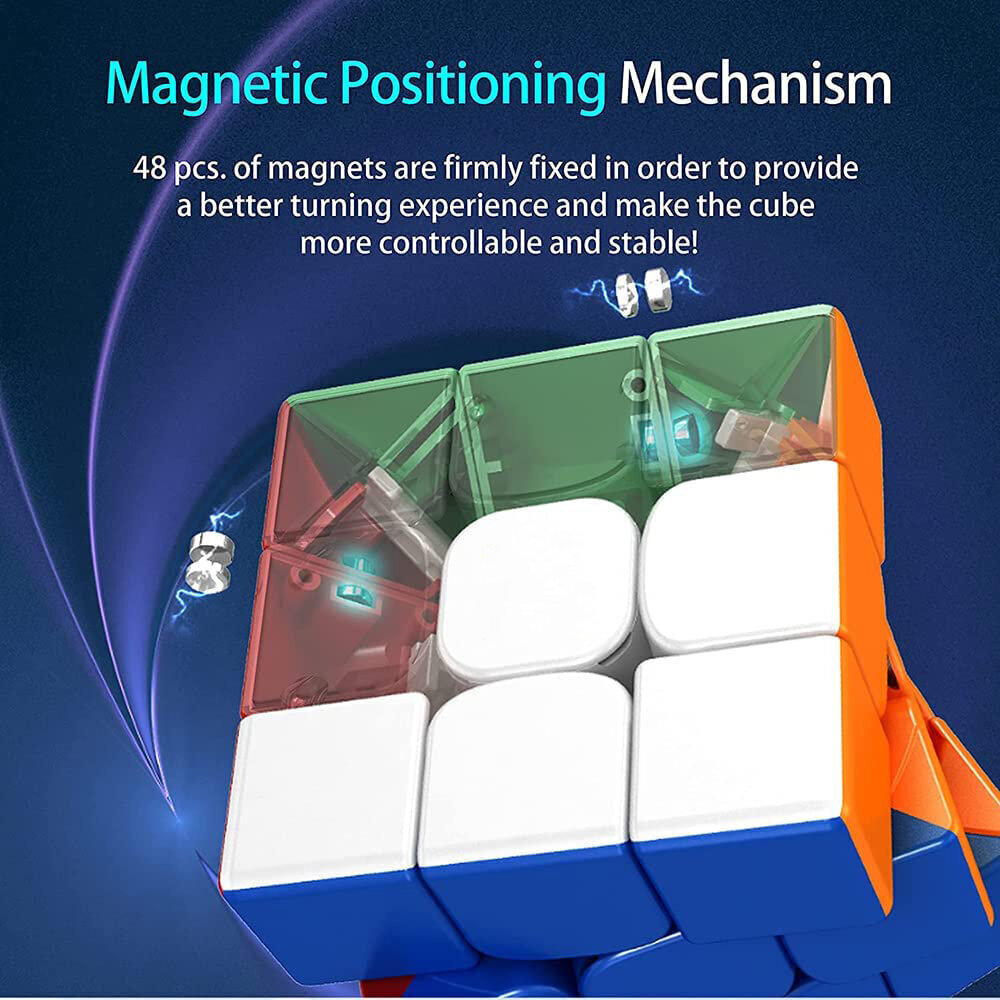 Magnetinis galvosūkis rubiko kubas 3x3, be lipdukų kaina ir informacija | Stalo žaidimai, galvosūkiai | pigu.lt