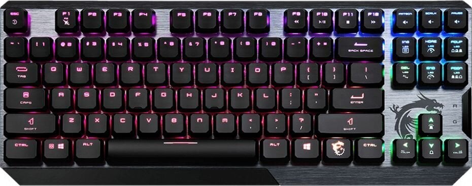 KEYBOARD GAMING BLACK ENG/VIGOR GK50 LOW PROFILE TKL MSI kaina ir informacija | Klaviatūros | pigu.lt