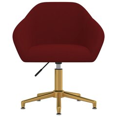 Pasukama biuro kėdė, raudonojo vyno spalvos, aksomas (330594) цена и информация | Офисные кресла | pigu.lt