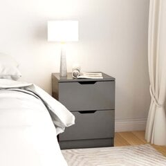 Naktinės spintelės, 2vnt., pilkos spalvos, 40x40x50cm, MDP kaina ir informacija | Spintelės prie lovos | pigu.lt