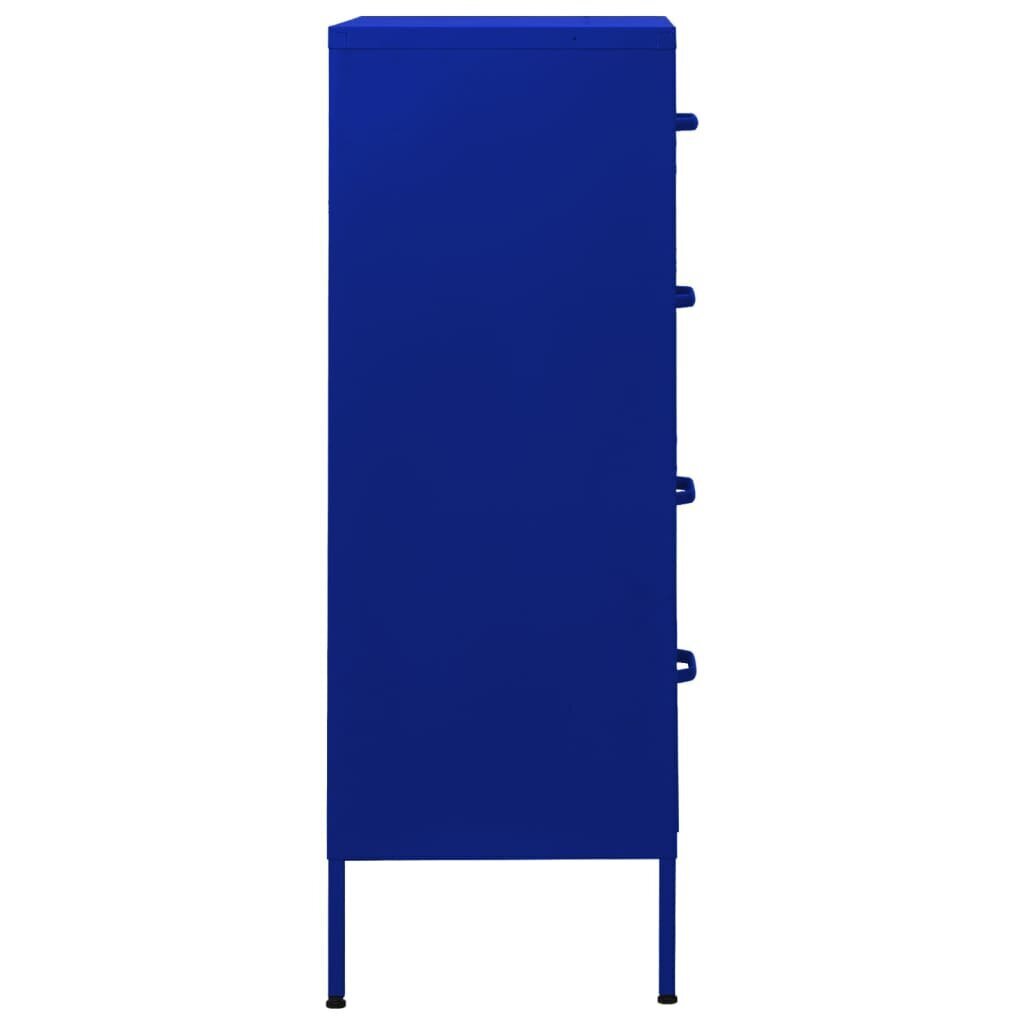 Komoda su stalčiais, tamsiai mėlyna, 80x35x101,5cm, plienas kaina ir informacija | Komodos | pigu.lt