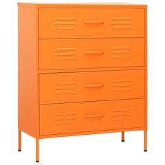 Komoda su stalčiais, oranžinės spalvos, 80x35x101,5cm, plienas цена и информация | Комоды | pigu.lt