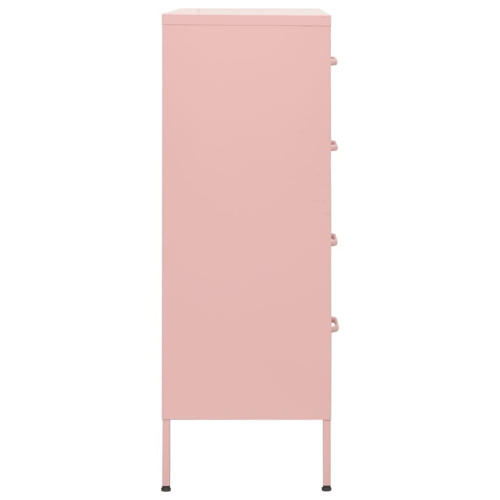 Komoda su stalčiais, rožinės spalvos, 80x35x101,5cm, plienas kaina ir informacija | Komodos | pigu.lt