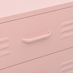 Komoda su stalčiais, rožinės spalvos, 80x35x101,5cm, plienas цена и информация | Комоды | pigu.lt