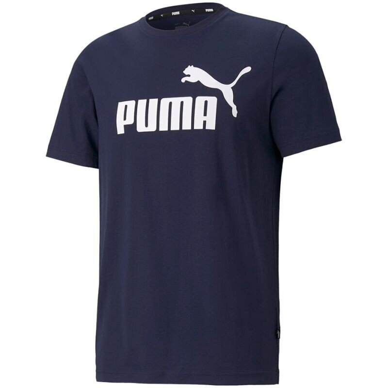 Vyriški sportiniai marškinėliai Puma Peacoat M 586666, mėlyni kaina ir informacija | Sportinė apranga vyrams | pigu.lt