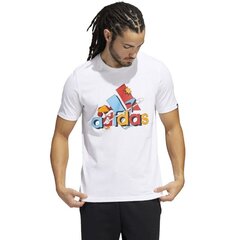 Sportiniai marškinėliai vyrams Adidas Fluid Bos GTM HE4808, balti kaina ir informacija | Sportinė apranga vyrams | pigu.lt