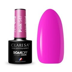 Стойкий гибридный гель лак для ногтей Claresa PINK 547, 5 г цена и информация | Лаки, укрепители для ногтей | pigu.lt