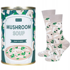 Spalvotos orginalios kojinės konservų dėžutėje, grybų sriuba цена и информация | Originalios kojinės | pigu.lt