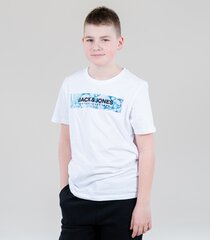 Jack & jones marškinėliai berniukams, 5715225246328, balti kaina ir informacija | Marškinėliai berniukams | pigu.lt