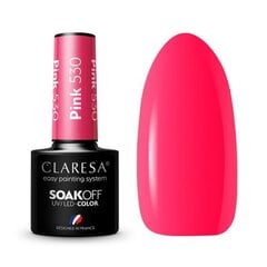 Стойкий гибридный гель лак для ногтей CLARESA PINK 530, 5 г цена и информация | Лаки, укрепители для ногтей | pigu.lt