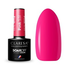 Стойкий гибридный гель лак для ногтей CLARESA PINK 531, 5 г цена и информация | Лаки, укрепители для ногтей | pigu.lt