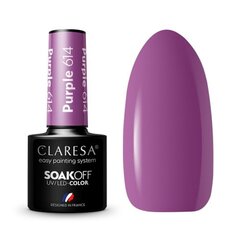 Стойкий гибридный гель лак для ногтей CLARESA PURPLE 614, 5 г цена и информация | Лаки, укрепители для ногтей | pigu.lt