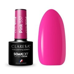 Стойкий гибридный гель лак для ногтей CLARESA PINK 537, 5 г цена и информация | Лаки, укрепители для ногтей | pigu.lt