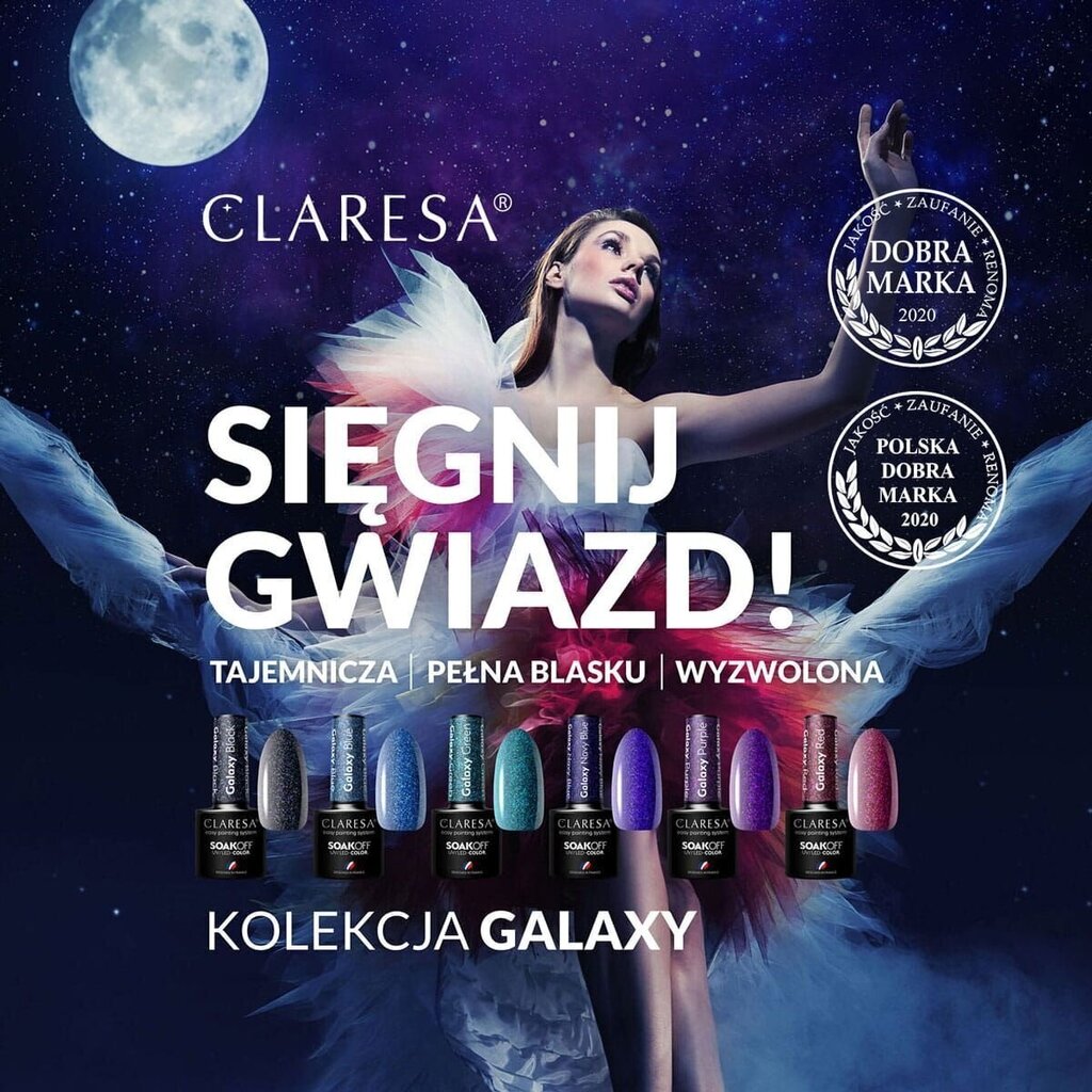 Ilgalaikis hibridinis nagų Claresa, Galaxy Navy Blue, 5 g цена и информация | Nagų lakai, stiprintojai | pigu.lt