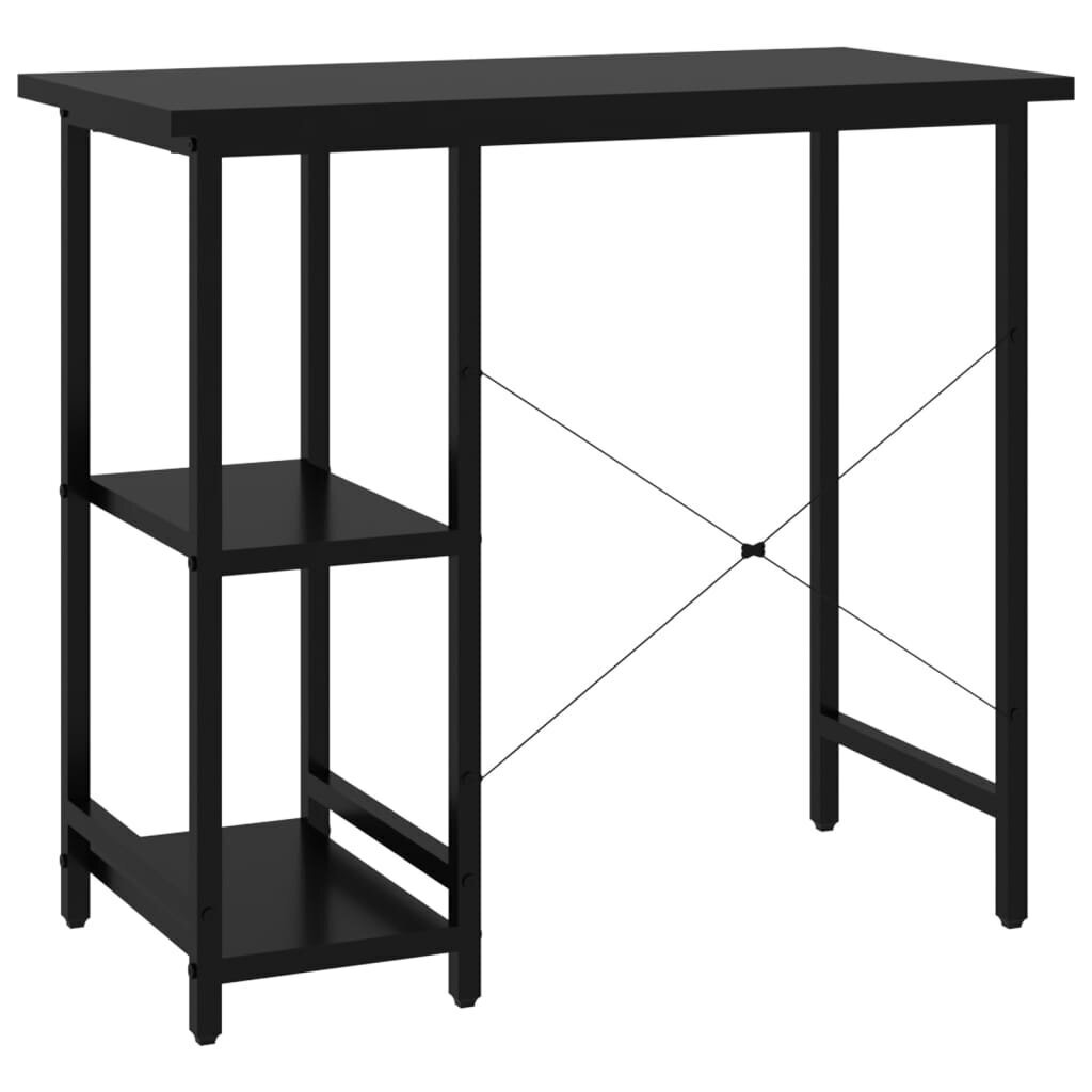 Kompiuterio stalas, juodos spalvos, 80x40x72cm, MDF ir metalas kaina ir informacija | Kompiuteriniai, rašomieji stalai | pigu.lt
