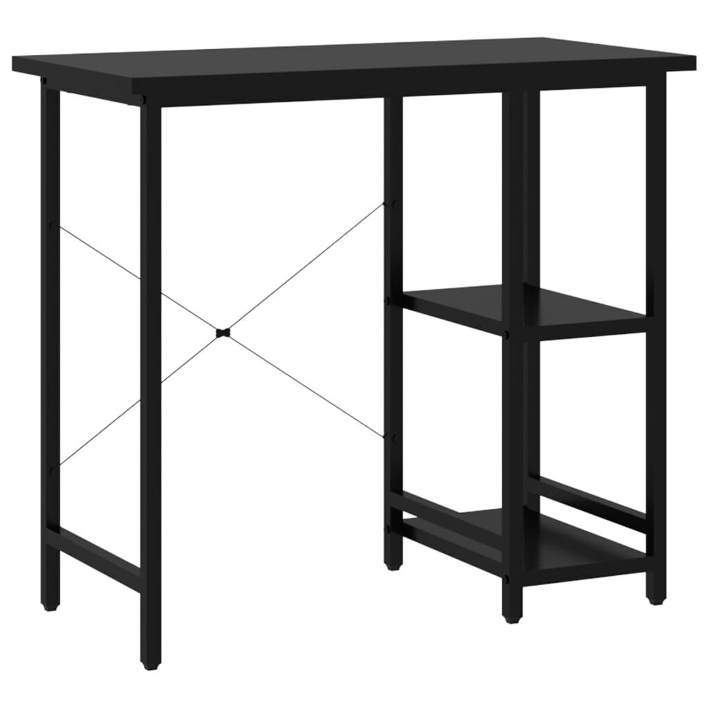 Kompiuterio stalas, juodos spalvos, 80x40x72cm, MDF ir metalas kaina ir informacija | Kompiuteriniai, rašomieji stalai | pigu.lt