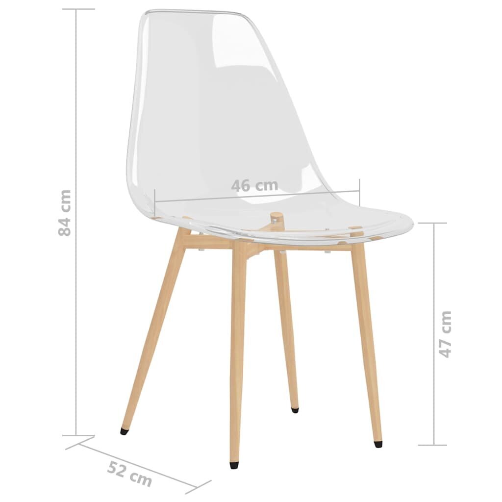 Valgomojo kėdės, 2vnt., skaidrios, PET kaina ir informacija | Virtuvės ir valgomojo kėdės | pigu.lt