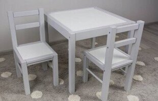 Vaikiškas staliukas su kėdutėmis Drewex, baltas/pilkas kaina ir informacija | Vaikiškos kėdutės ir staliukai | pigu.lt