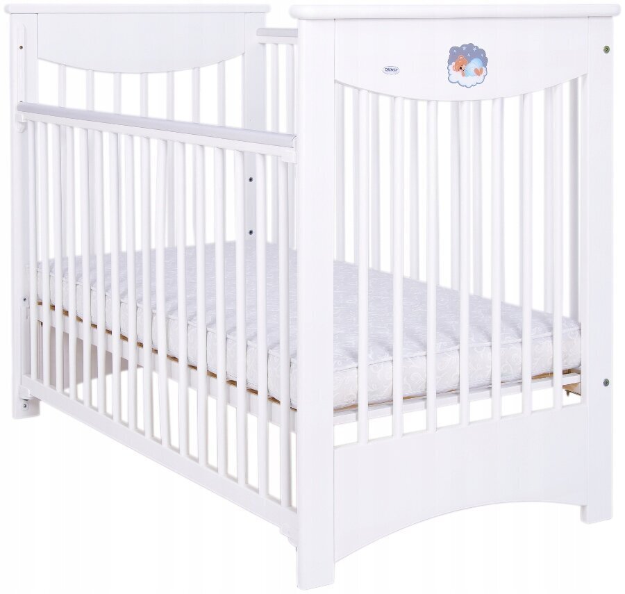 Kūdikio lovytė Drewex Laura, 60x120 cm, balta kaina ir informacija | Kūdikių lovytės | pigu.lt