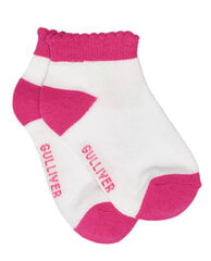Kojinės mergaitėms Gulliver, baltos/rožinės, 14*16 cm kaina ir informacija | Kojinės, pėdkelnės mergaitėms | pigu.lt