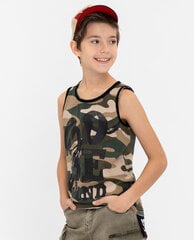 Майка цвета хаки с камуфляжным принтом для мальчиков Gulliver цена и информация | Рубашки для мальчиков | pigu.lt