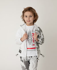 Ветровка белая с принтом и капюшоном для мальчиков «Gulliver», 104*56*51 cm цена и информация | Куртка для мальчика | pigu.lt