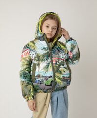 Куртка демисезонная с принтом и капюшоном для девочек «Gulliver», 134*68*60 cm цена и информация | Куртки, пальто для девочек | pigu.lt
