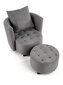 Fotelis Halmar Hampton su atrama kojoms, pilkas kaina ir informacija | Svetainės foteliai | pigu.lt