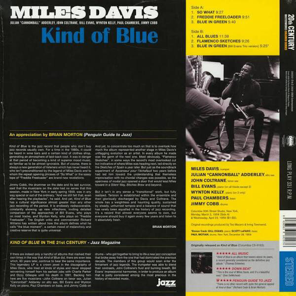 Miles Davis - Kind Of Blue, LP, vinilo plokštė, 12" blue vinyl record, Coloured vinyl kaina ir informacija | Vinilinės plokštelės, CD, DVD | pigu.lt